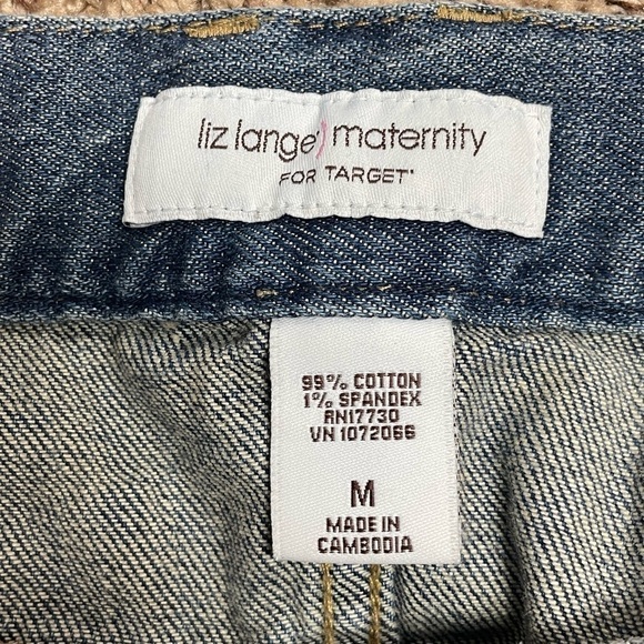 liz Lange Denim Maternity Shorts, Distressed, Medium - Picture 3 of 6